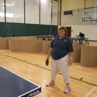 Cynthia Snyder enjoys table tennis!